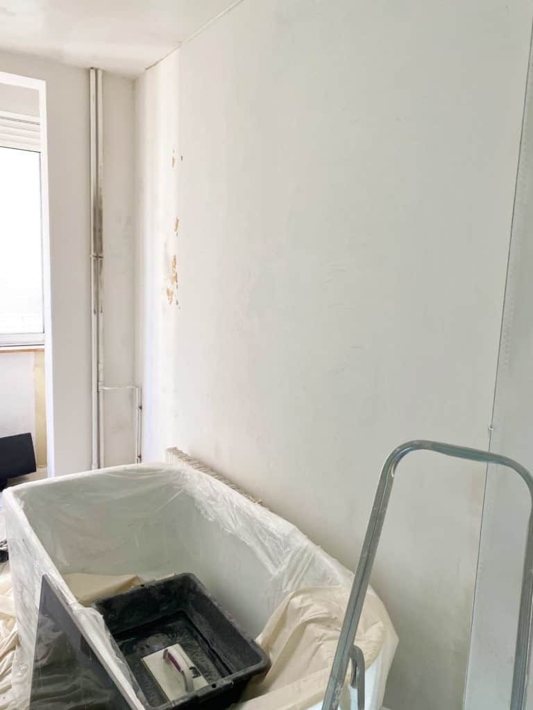 Salle de bain murs enduit lissage