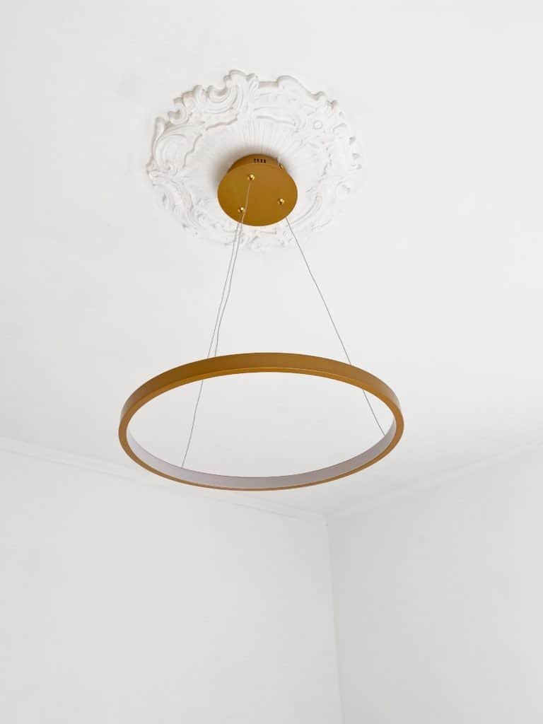 Suspension circle LED dorée plafond