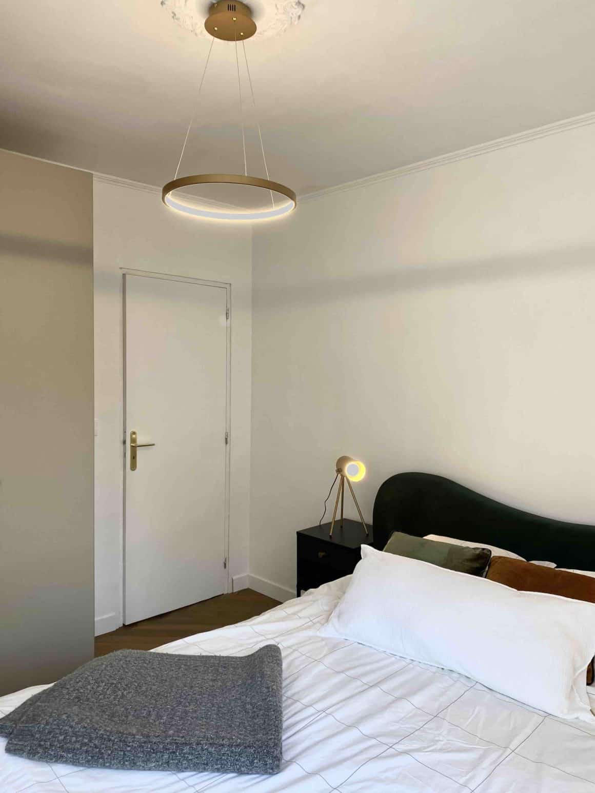 Suspension circle LED dorée plafond