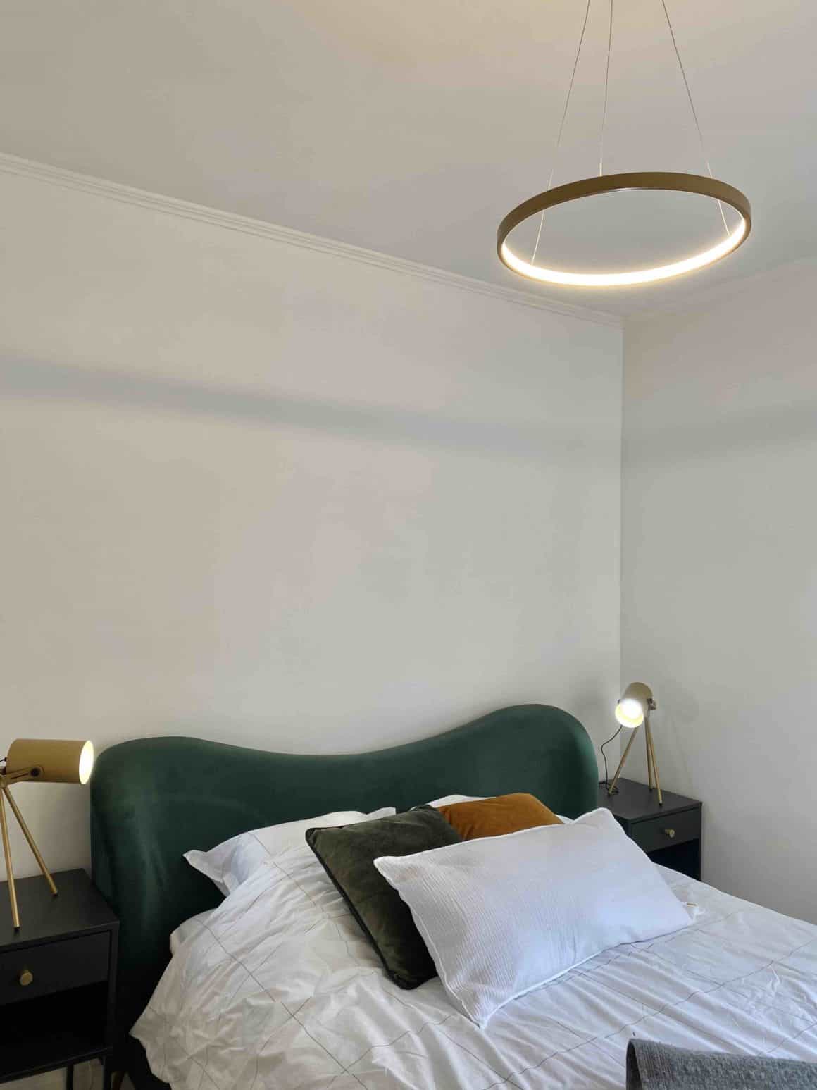 Suspension circle LED dorée plafond 