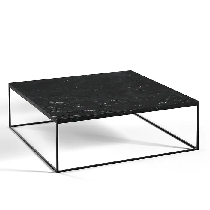 Table basse marbre noir carrée 100 x 100