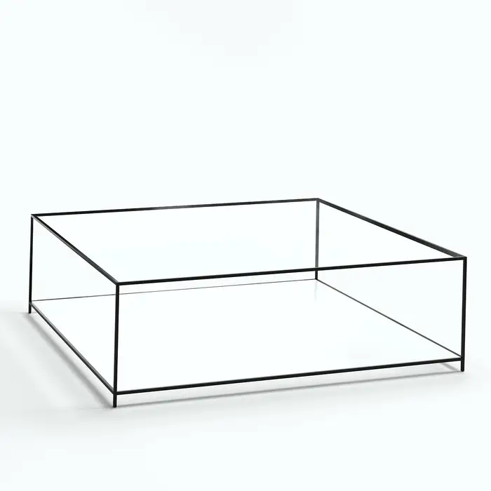 Table basse en verre carree design salon moderne minimaliste