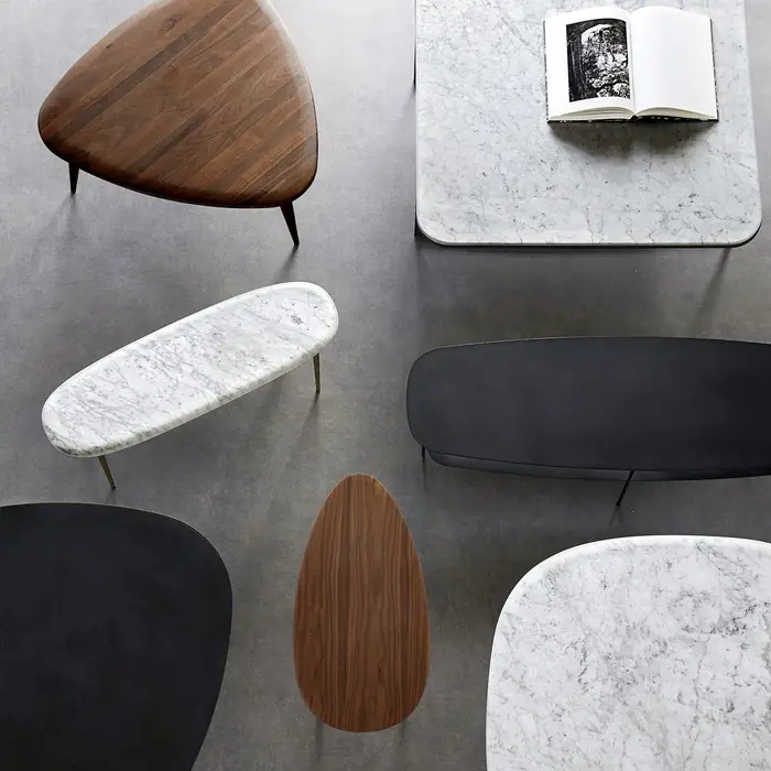 Table basse noyer petit modèle pieds noir design la redoute intérieurs
