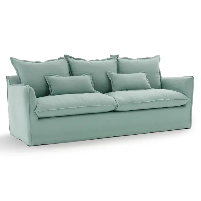 Petit canapé confortable deux places petite surface lin froissé