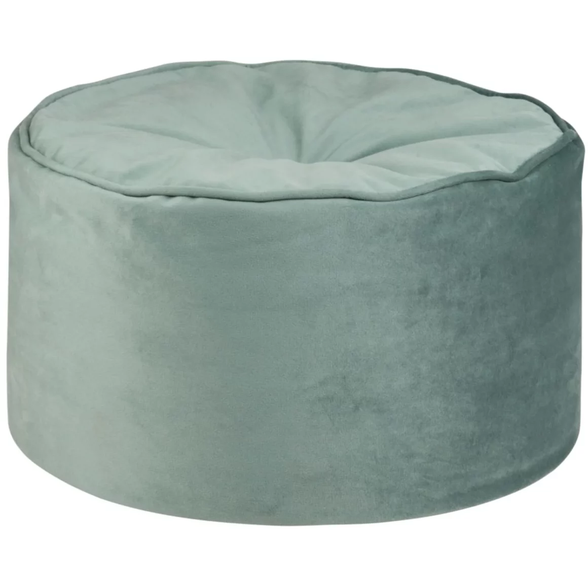 Petit pouf velours bleu confortable petit prix