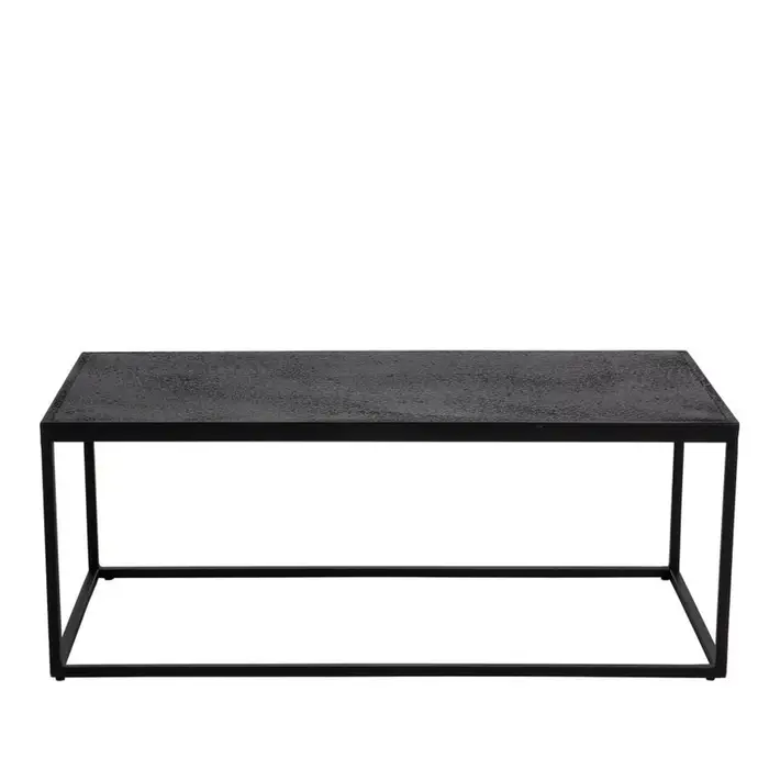 Table basse rectangulaire pratique noire style industriel
