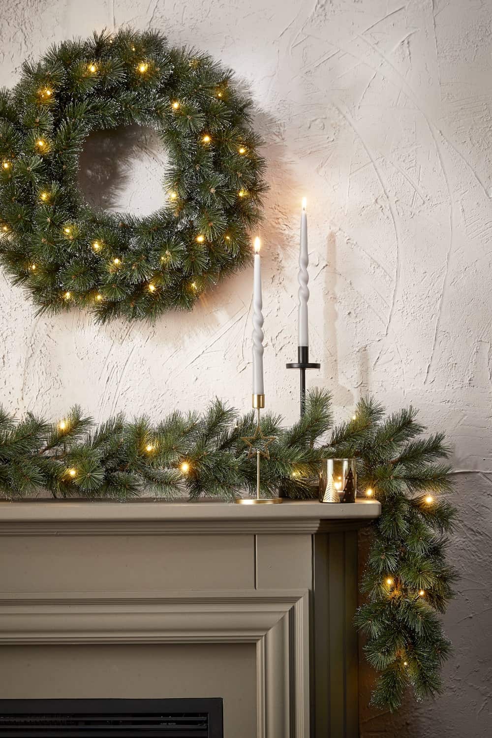 2 Couronnes De Noël En Forme De Larme Avec Lumières LED - Décoration Filaire Pour Porte, Fenêtre, Escalier - Résistantes Aux Intempéries