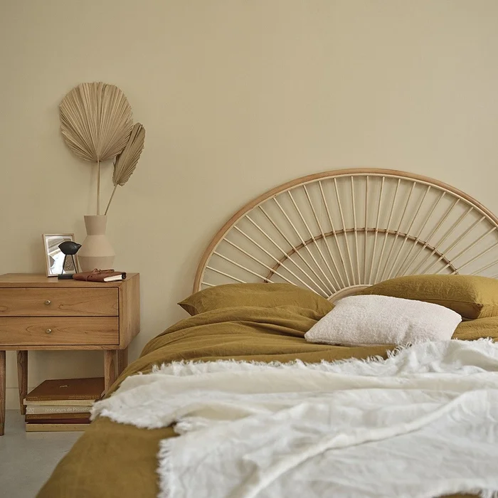 Tête de lit ouverte aérienne minimaliste rotin