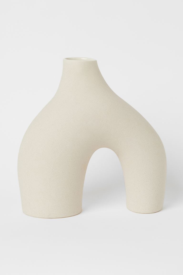 Vase blanc grès de cérame décoration méditerranéenne