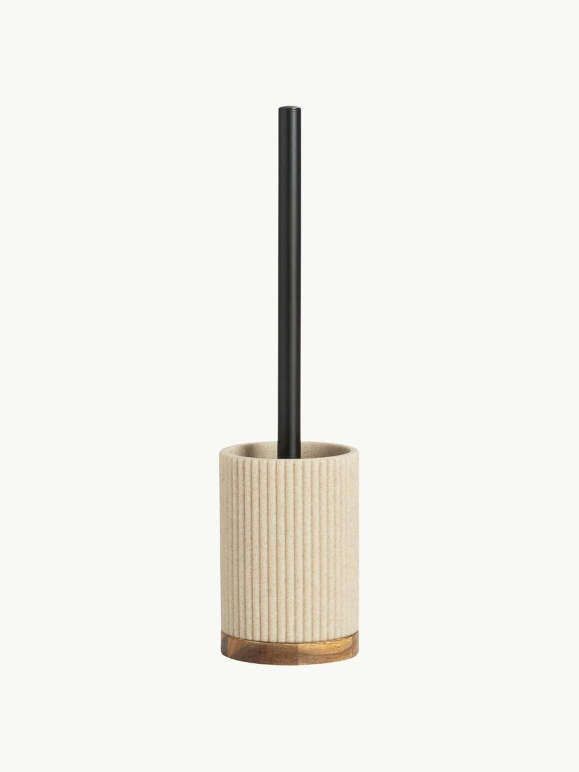 Brosse toilettes WC beige et noire