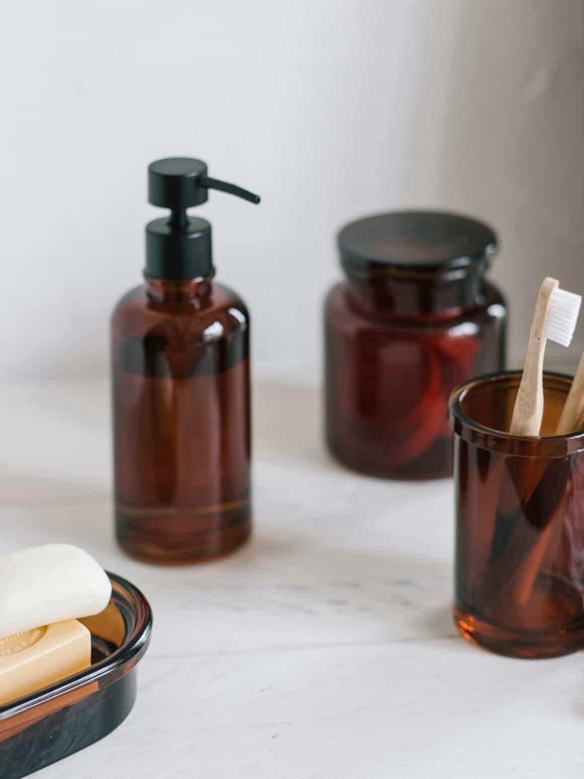 Distributeur de savon marron réutilisable