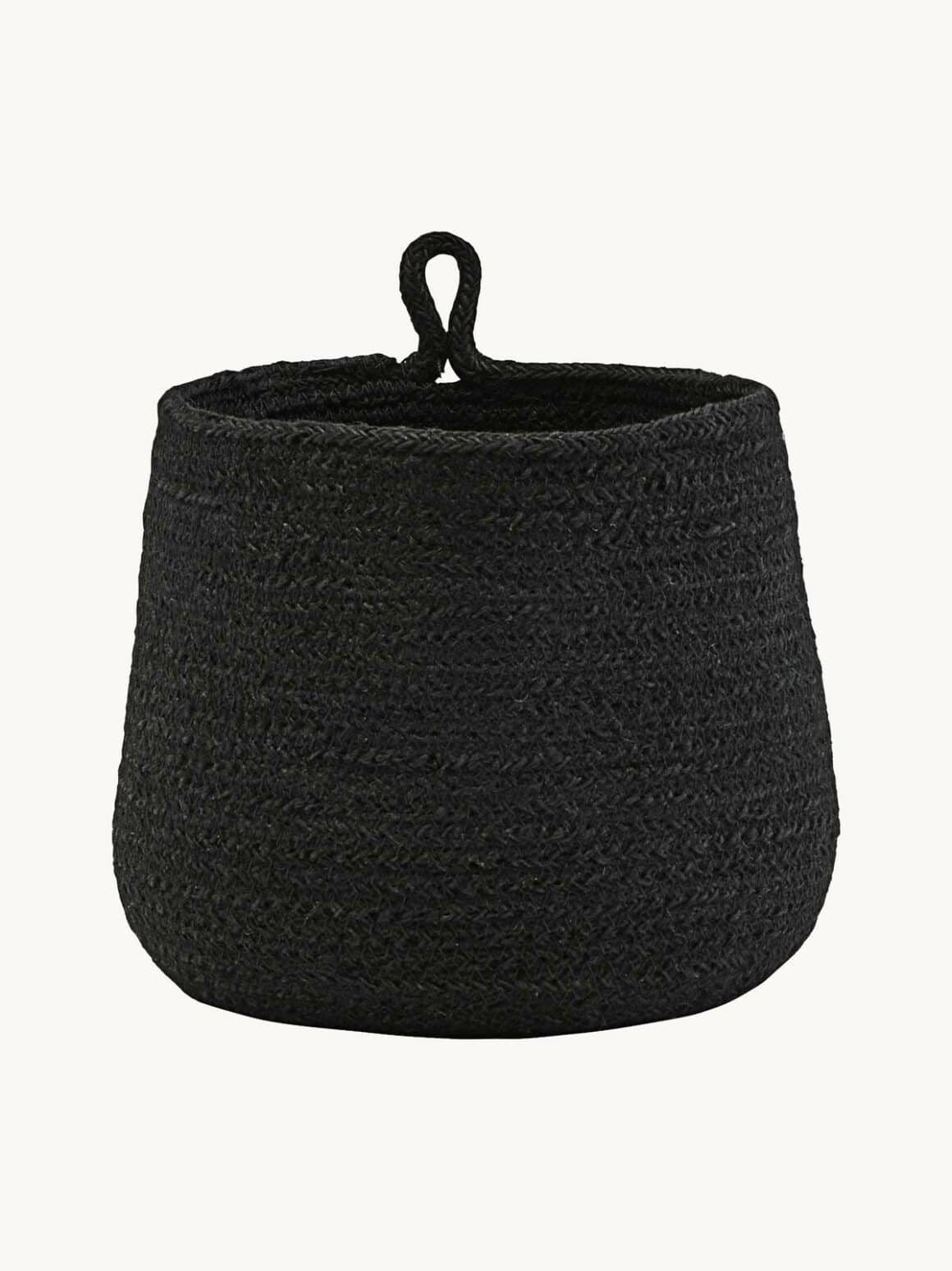Panier de rangement noir à accrocher pour papier toilettes