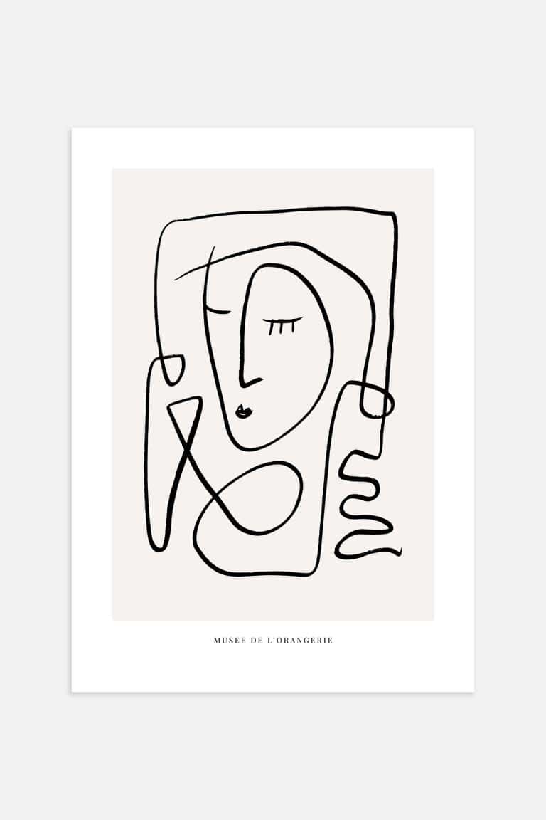 Poster abstrait ligne fine