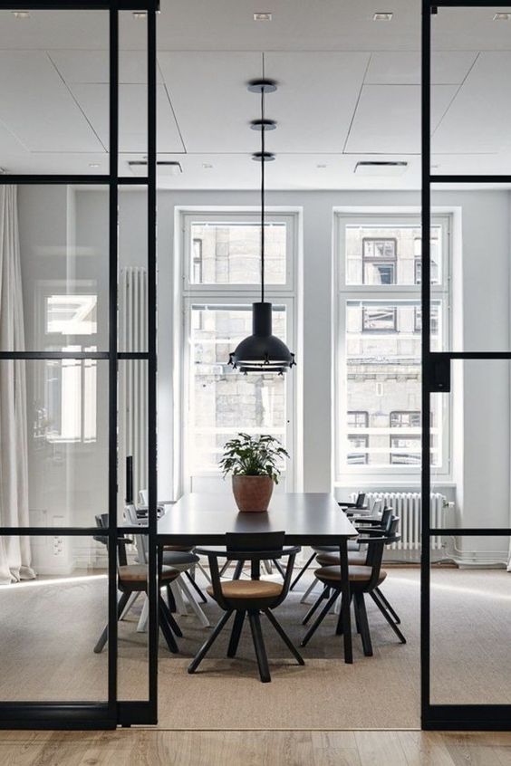 Verrière séparation type artiste d'atelier noire