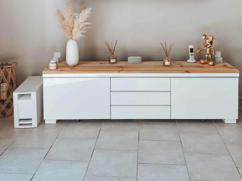 Salon banc tête plateau bois diy